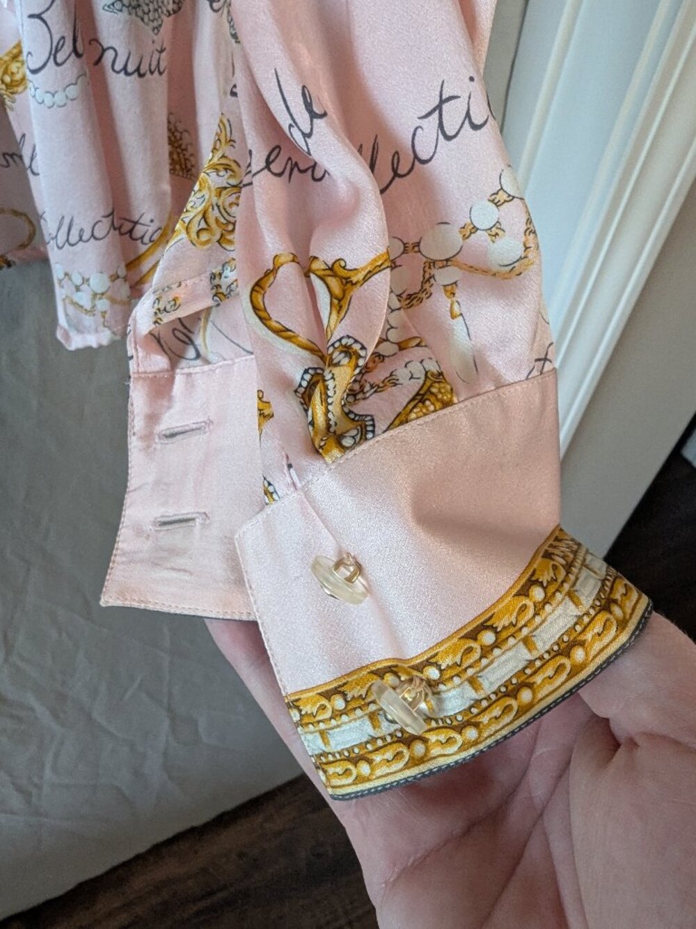 Vintage Starington Pink Parisian silk blouse - Picture 6 of 7